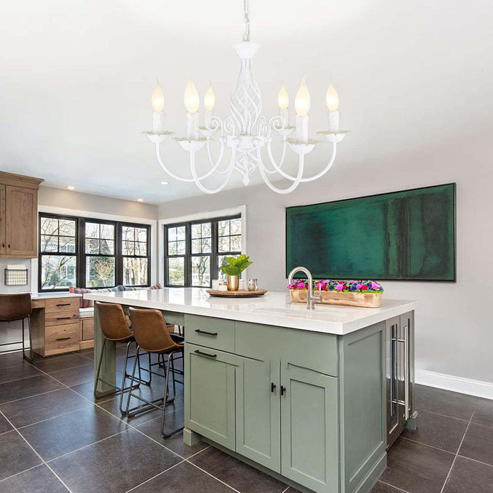 White Silva Pendant Light in Kitchen