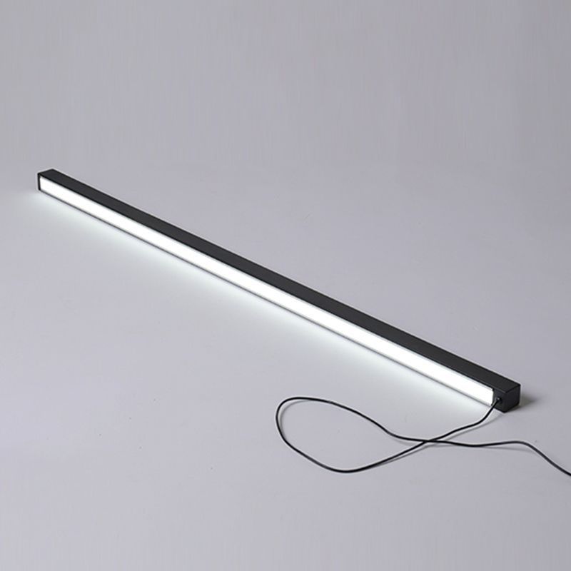 Modern Edge Linear LED Floor Lamp with black metal frame
