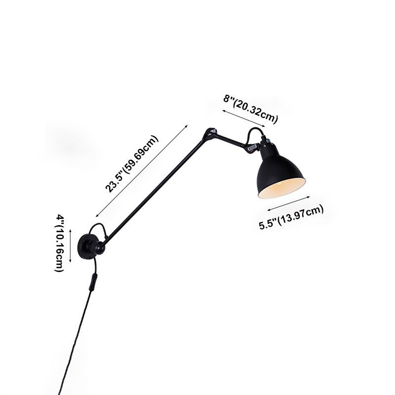 Brady minimalist adjustable wall lamp dimensions