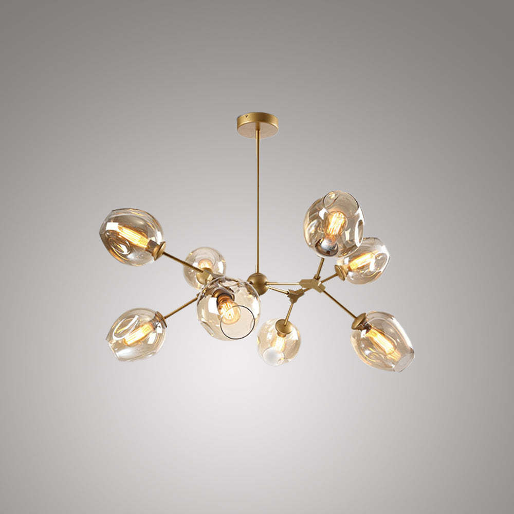 Valentina Bubble Chandelier with gold finish and glass shades