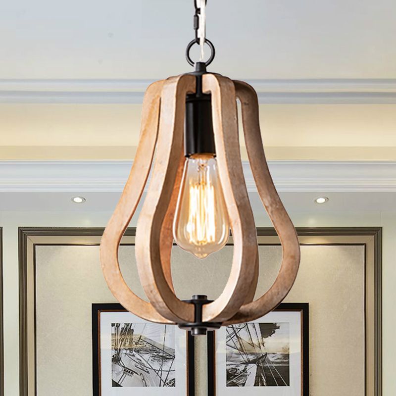 Alessio Wood Pendant Light - Rustic Style