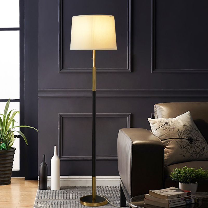 Eryn Modern Cylinder Metal Floor Lamp illuminating living space