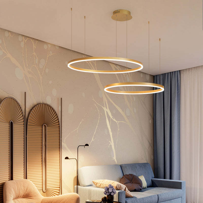 Arisha Pendant Light: Modern Circle LED for Living Room Arisha Modern Pendant Light Tir-Circle Metal