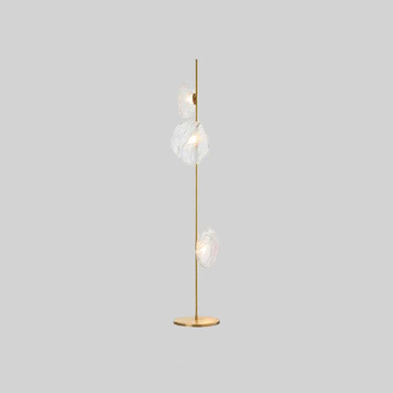 Byers Flower Floor Lamp - Gold Stand, Glass Shades