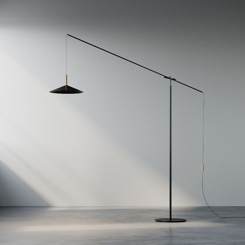 Carins Floor Lamp: Italian Modern Black and Gold Adjustable Lighting