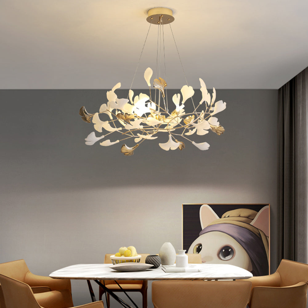Olivia Modern Petal Shaped Metal Ceramic Chandelier Dining Room