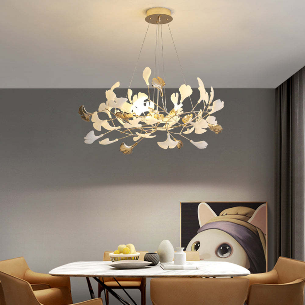Olivia Modern Petal Shaped Metal Ceramic Chandelier Dining Room