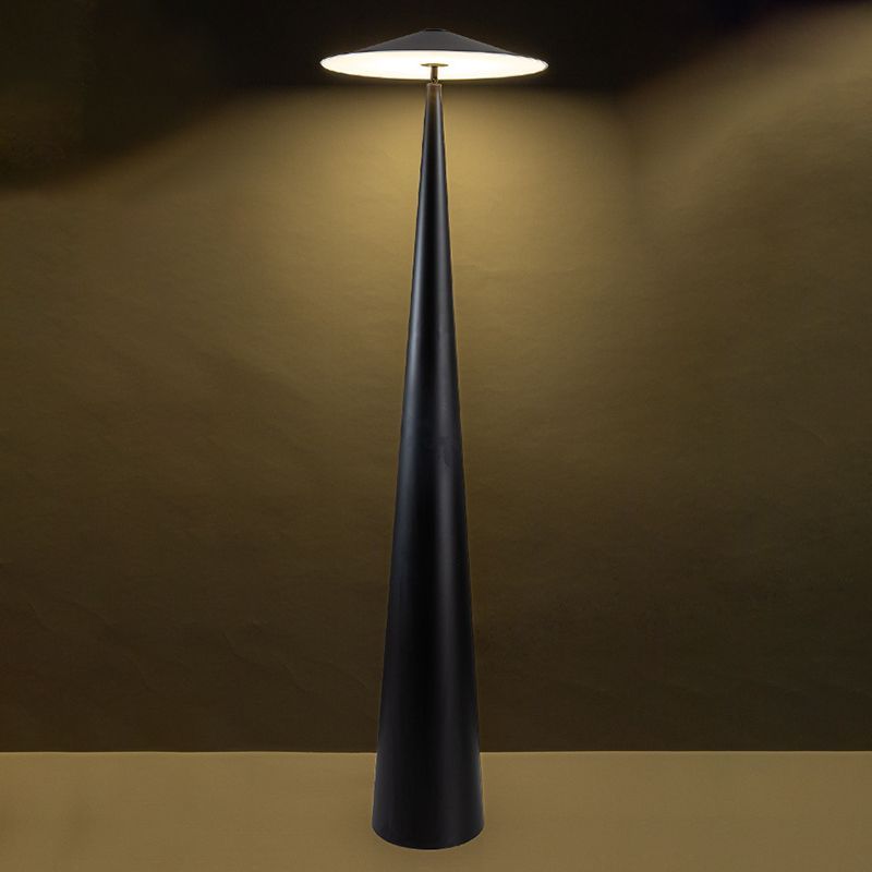 Salgado Floor Lamp: Black conical metal design, modern lighting