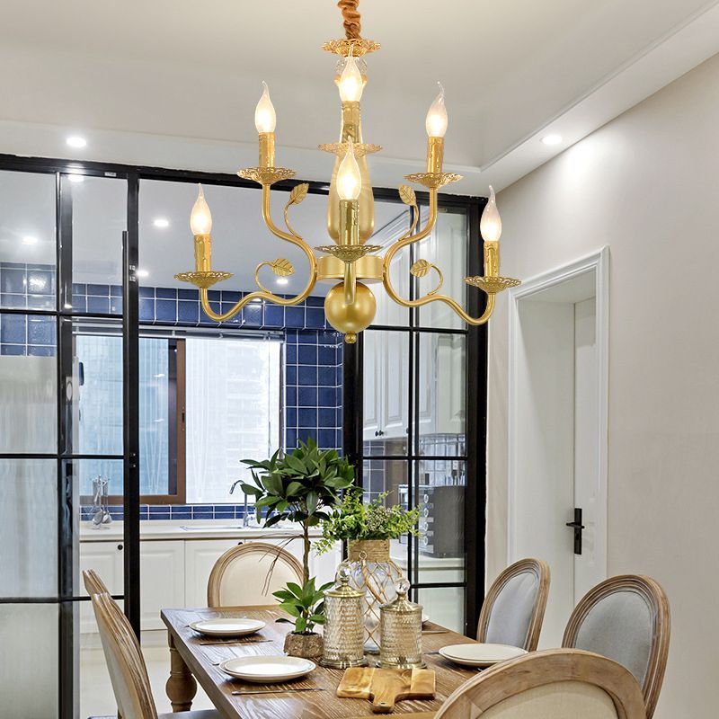 Gold Marilyn Chandelier over dining table