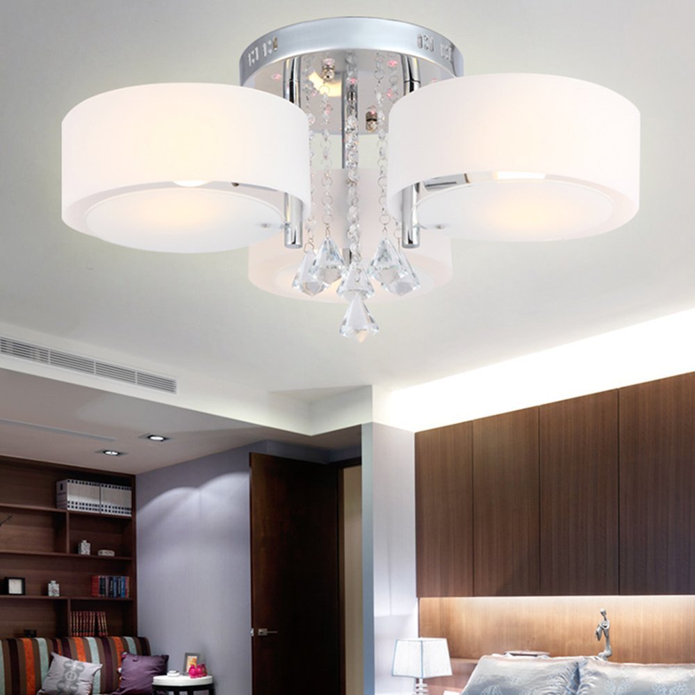 Quinn Flush Mount Ceiling Light with Crystal Details