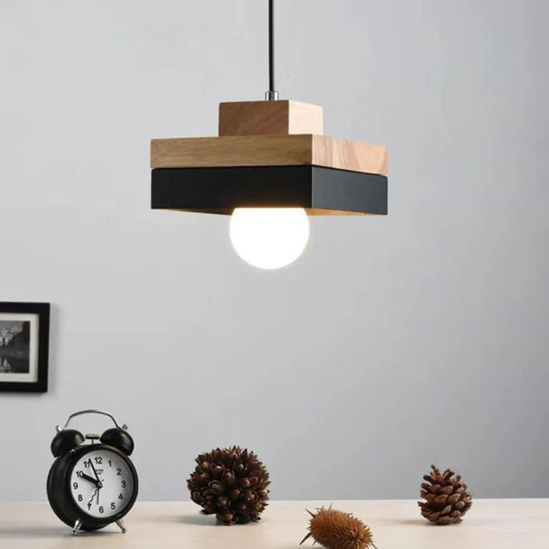 Morandi Pendant Light - Wood and Metal Fixture