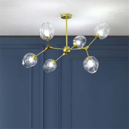 Valentina modern bubble chandelier, six glass shades