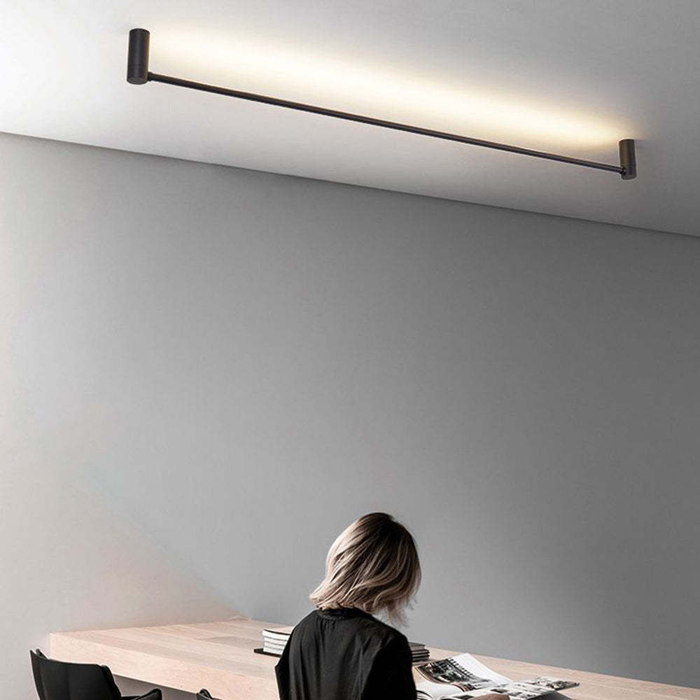 Minimalist Edge Flush Mount Ceiling Light over desk