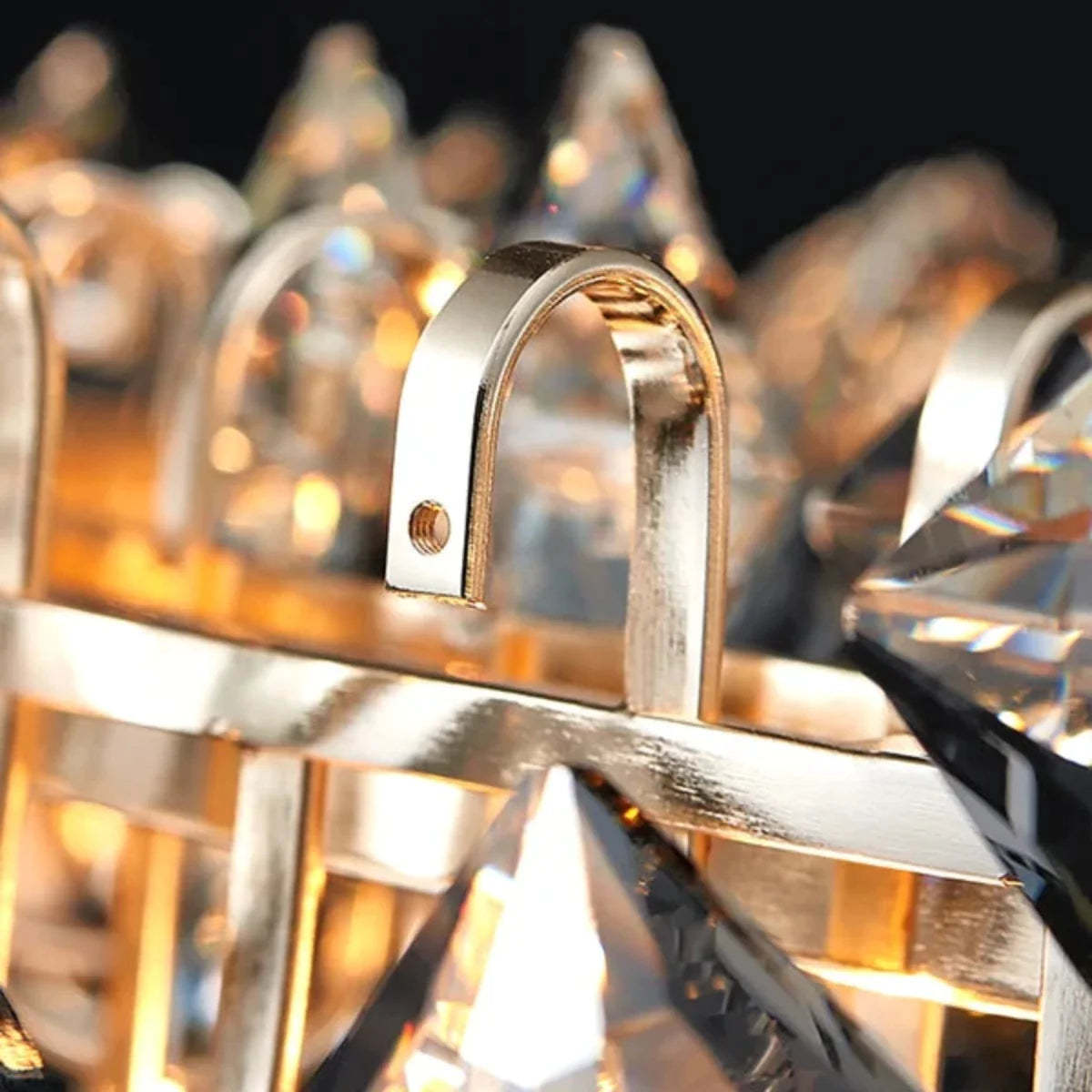 Marilyn Chandelier close-up: metal hook detail