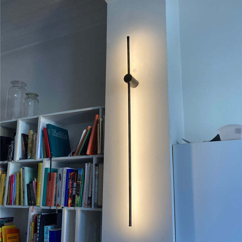 Modern LED wall lamp in indoor setting Edge Minimalist Rotatable Linear LED Outdoor Wall Lamp Metal Corridor Garden