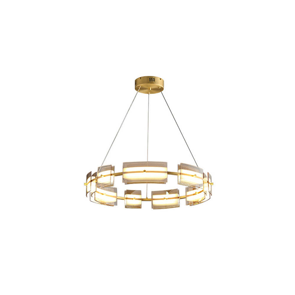 Evette Ring Pendant Light, modern copper and glass design