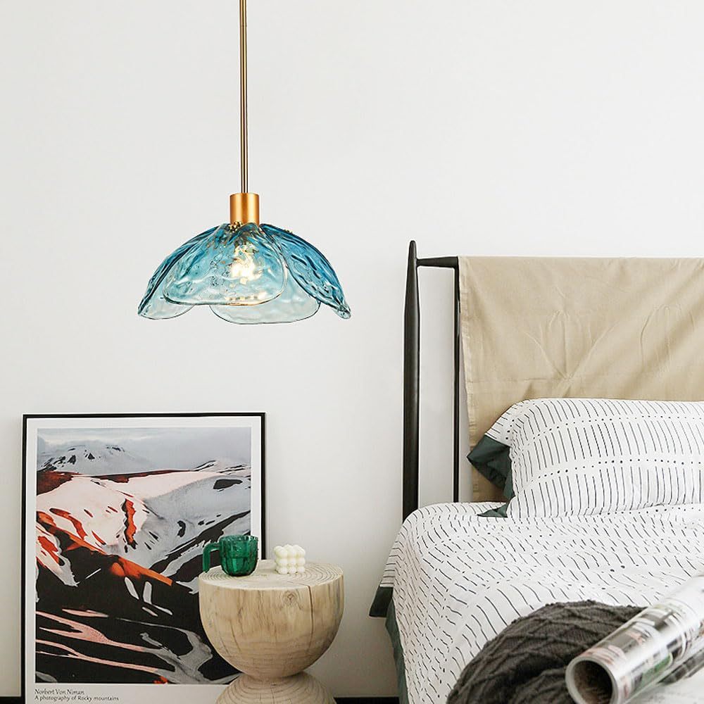 Bedroom setting with Hailie Modern Pendant Light