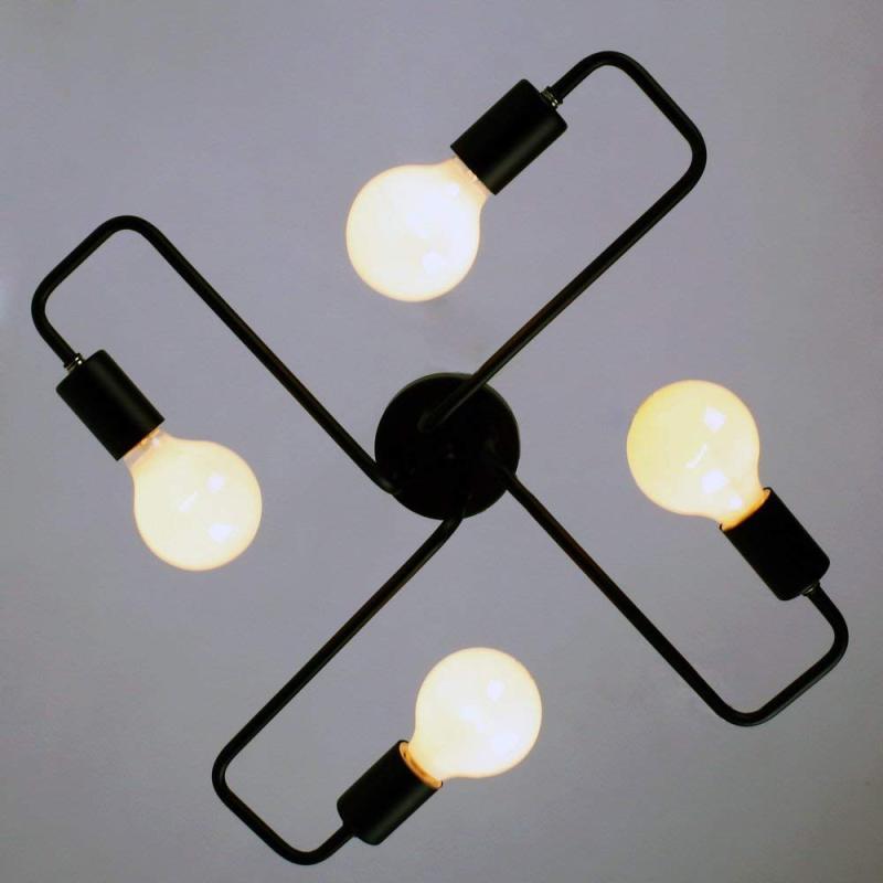 Vintage Modern Minimalist Industrial Metal Flush Mount Ceiling Light