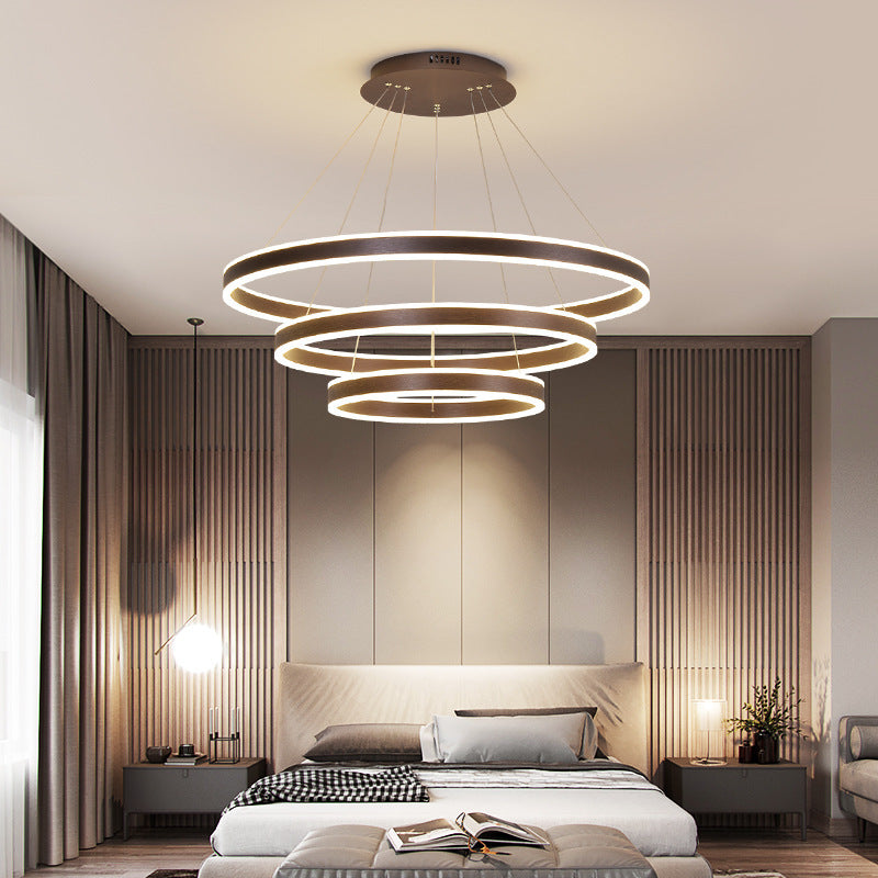 Arisha Coffee LED Pendant Light in bedroom.