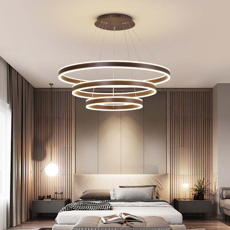 Arisha Coffee LED Pendant Light in bedroom.