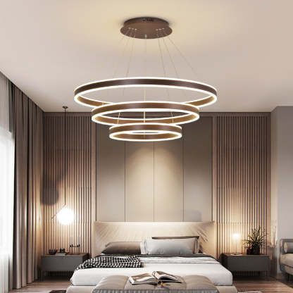 Arisha Coffee LED Pendant Light in bedroom.