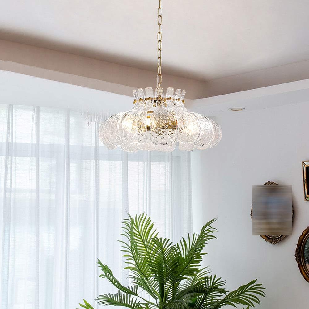 Bella Chandelier: Modern Ice Glass Pear Lighting
