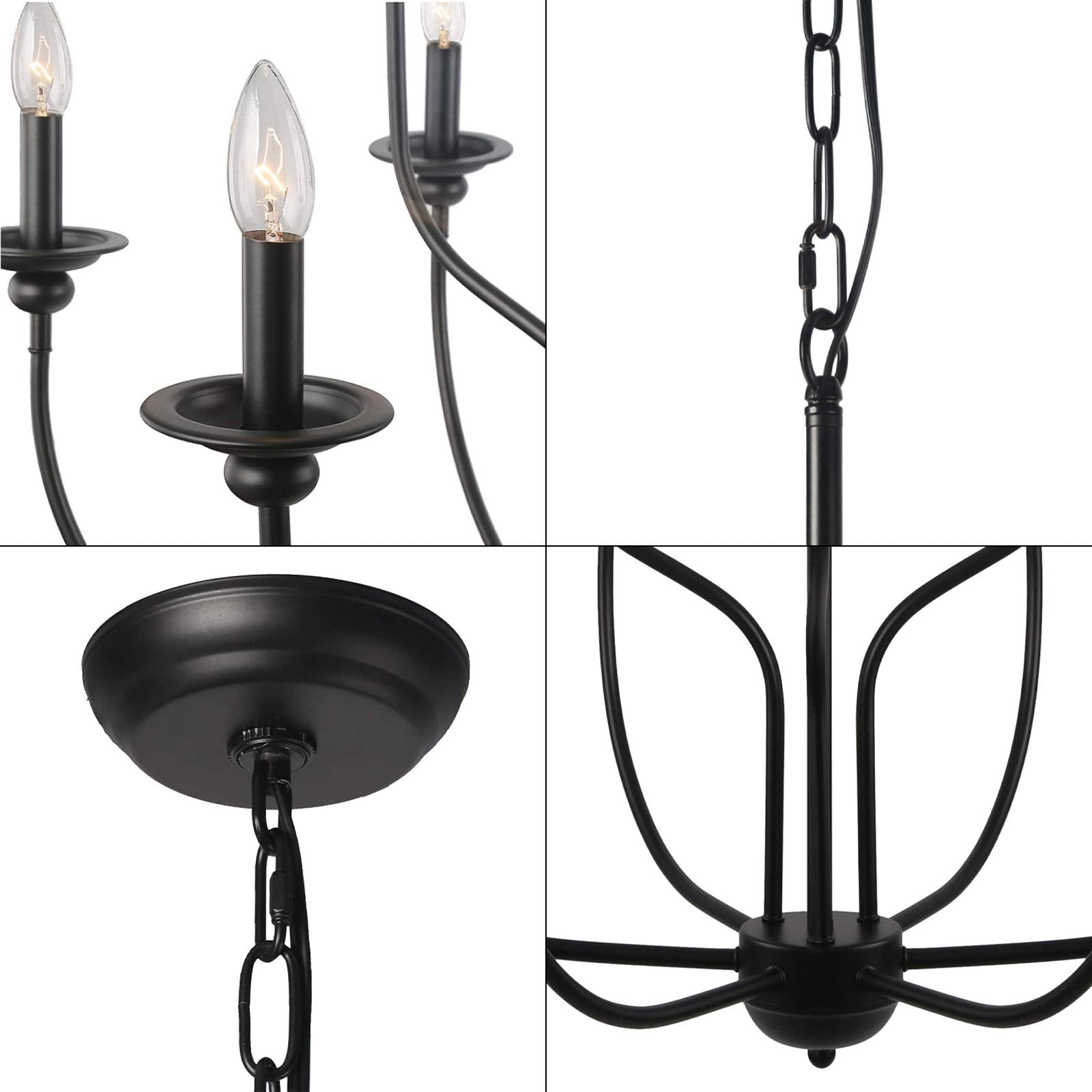 Silva Chandelier - Black Metal Details