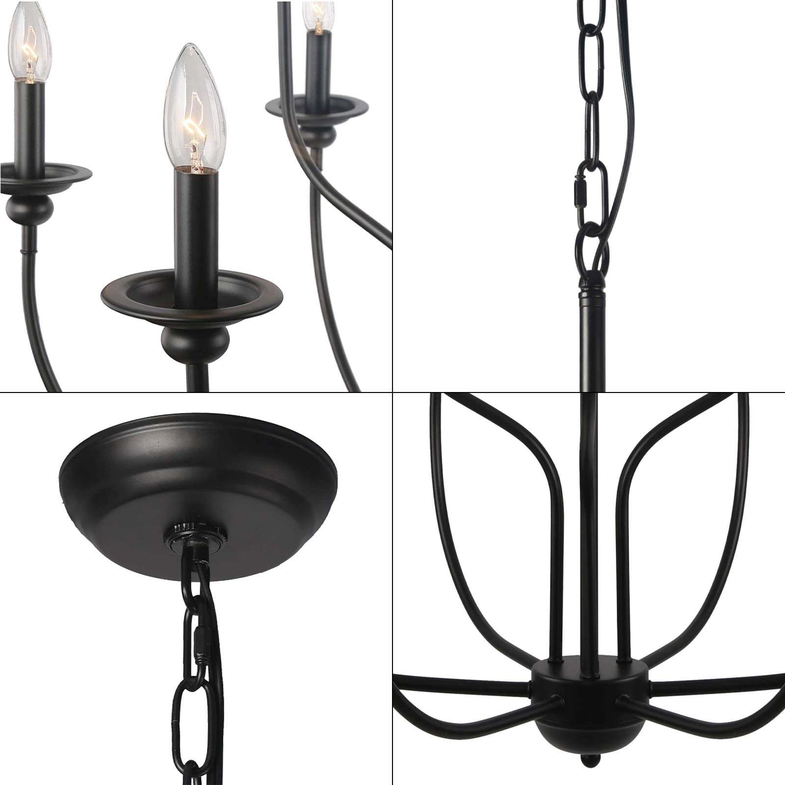 Silva Chandelier - Black Metal Details
