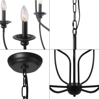Silva Chandelier - Black Metal Details