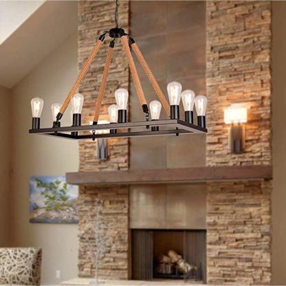 Industrial Epoch LED Pendant Light above fireplace