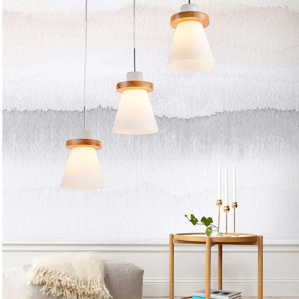 Minimalist LED pendant lights with wood accents