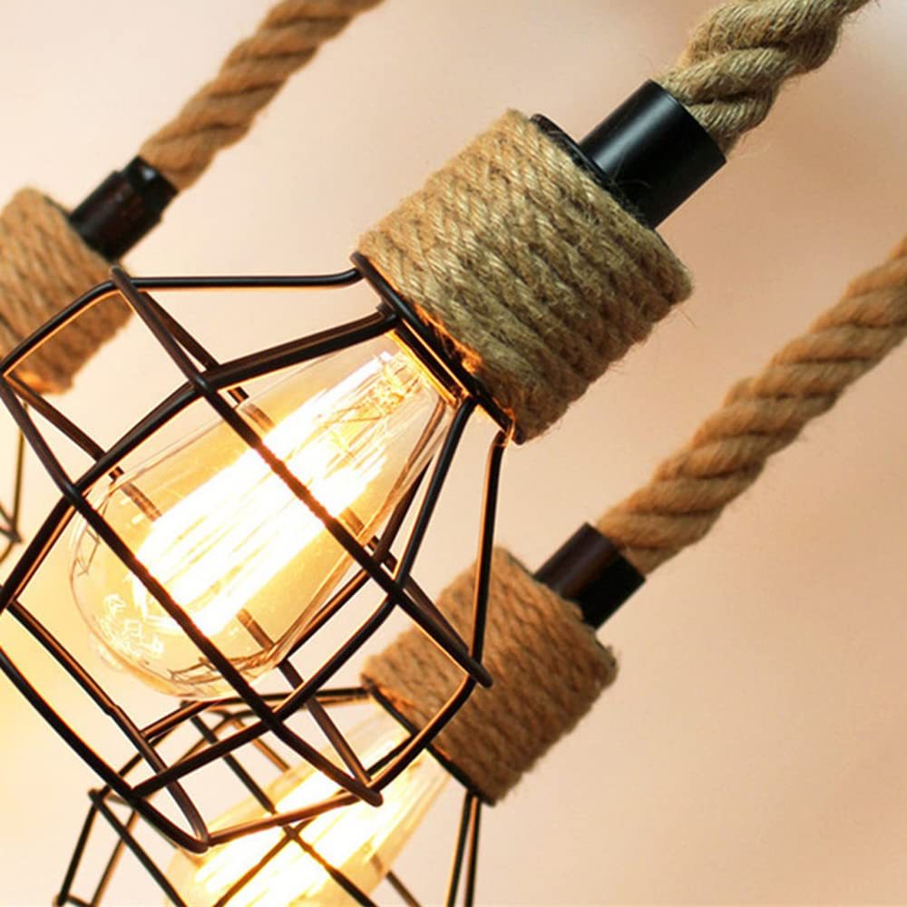 Epoch Retro Industrial Globe Chandelier Metal Bar Living Room