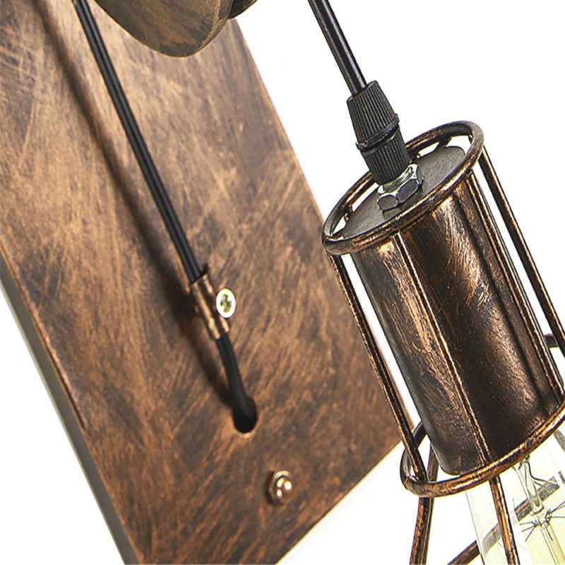 Alessio Wall Lamp: Retro Bronze Metal Detail