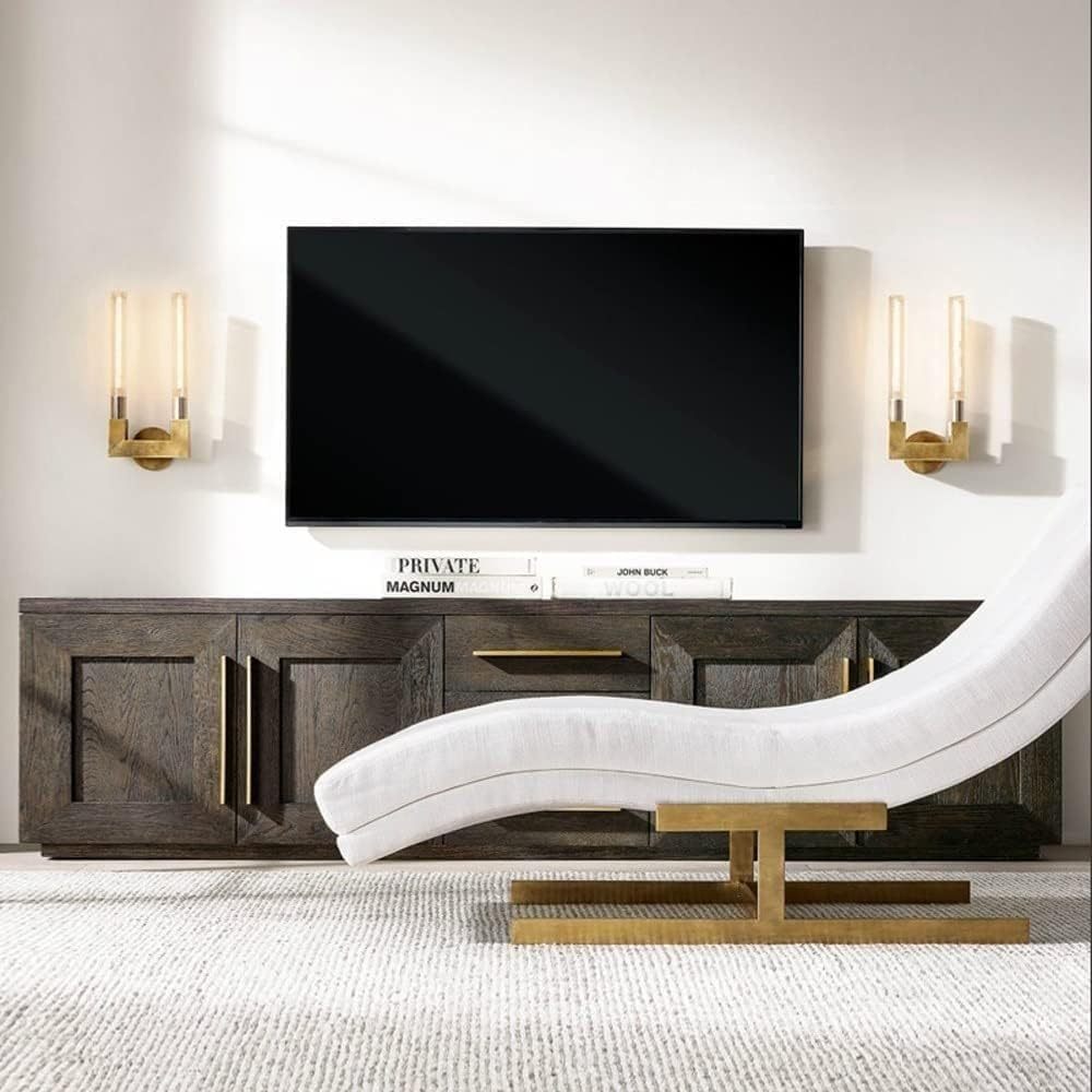 Quinn Nordic Metal Glass Wall Lamp in Living Room