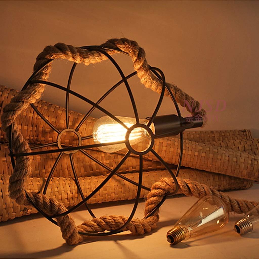 Epoch Retro LED Pendant Light with metal frame and rope design