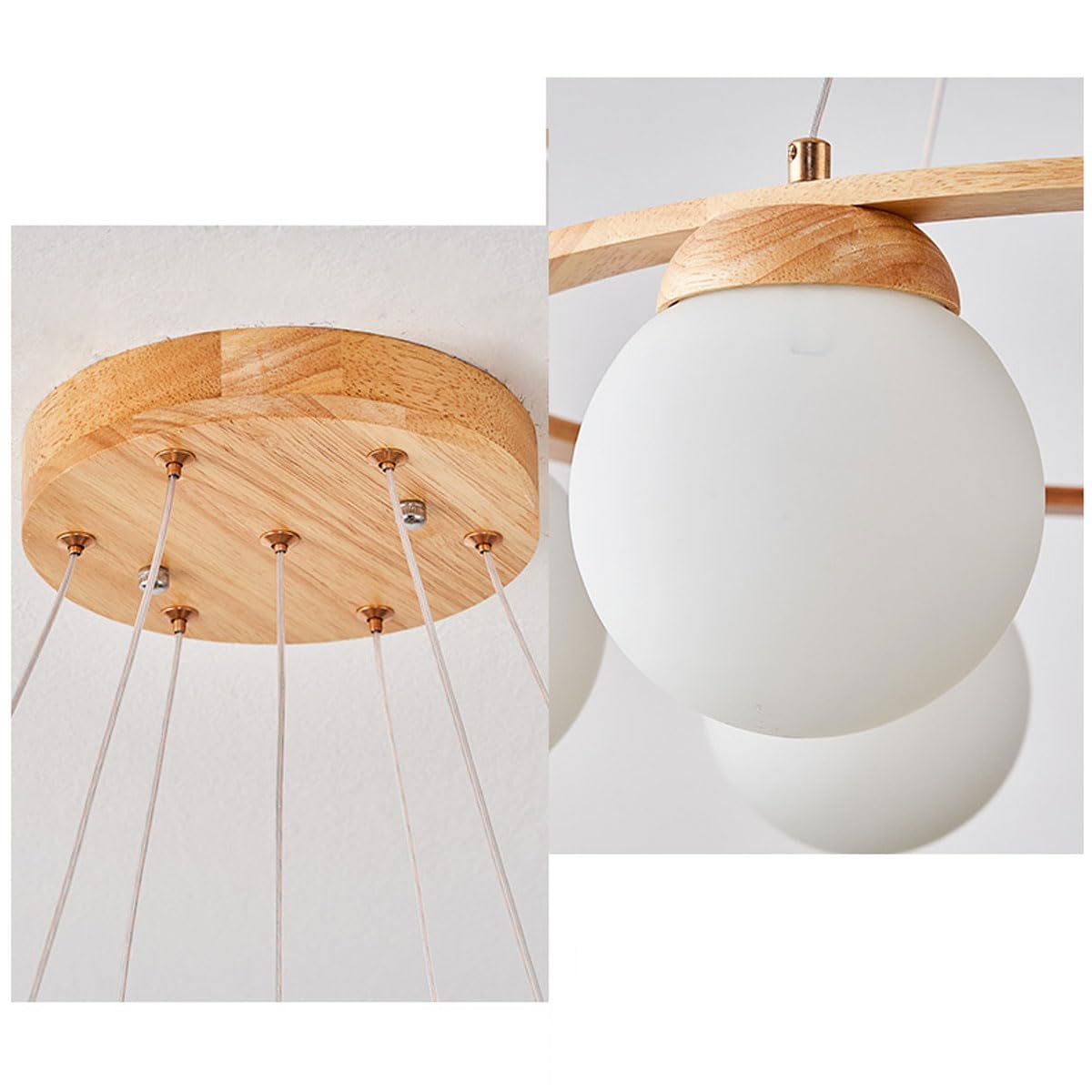 Valentina Pendant Light - Wood and Glass detail