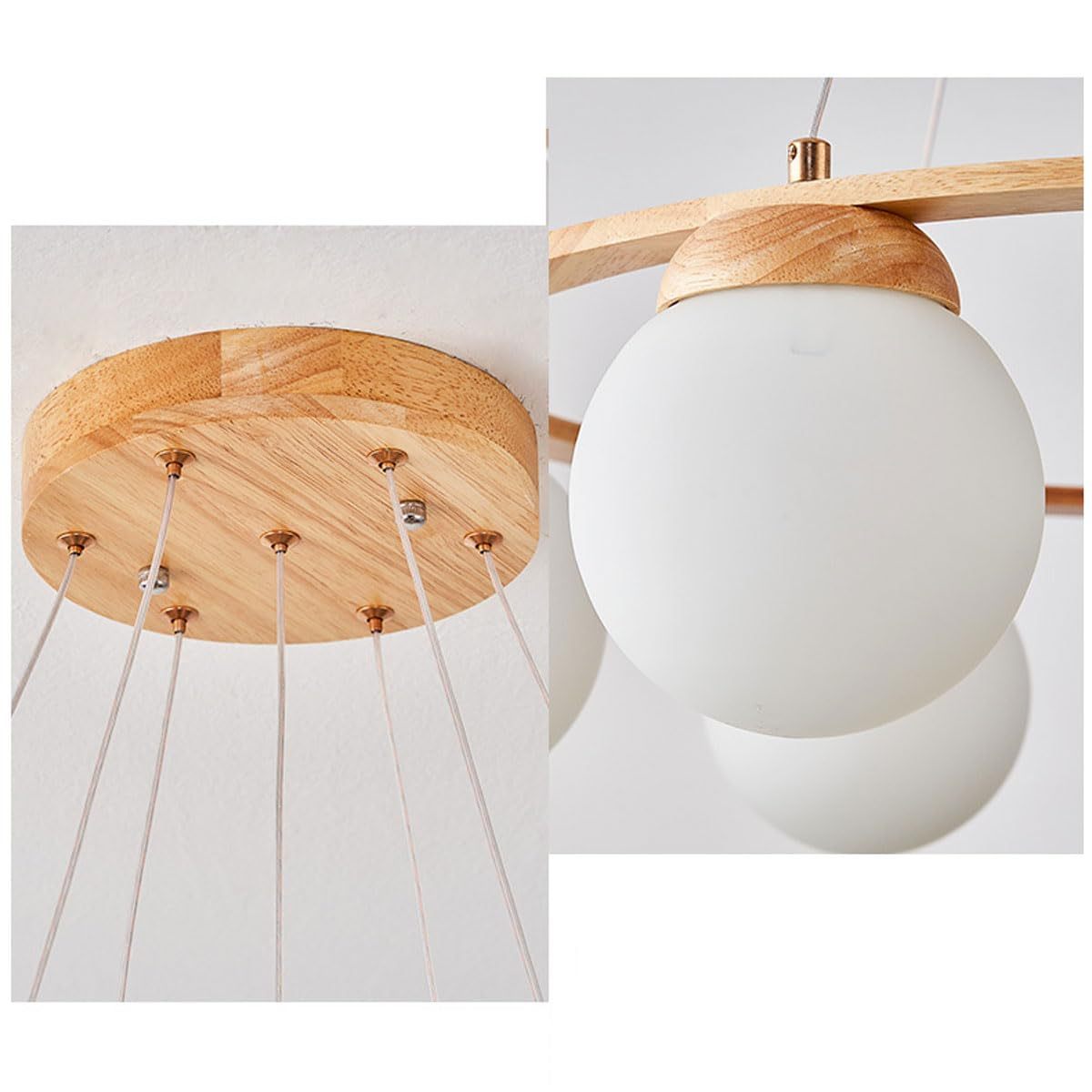 Valentina Pendant Light - Wood and Glass detail