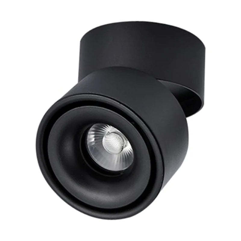 Black Novak Round Flush Mount Spotlight - Close-up