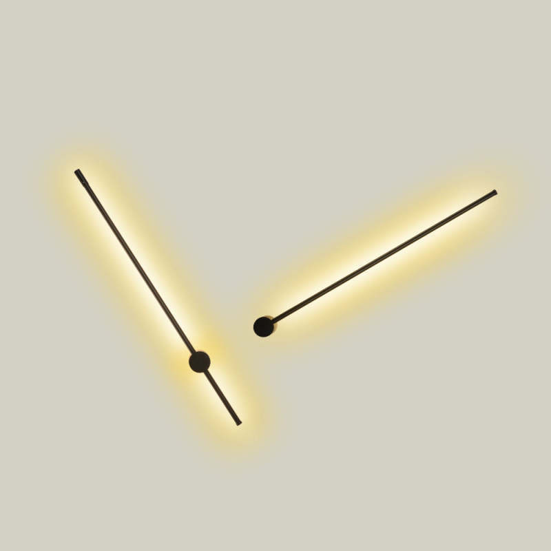 Minimalist LED wall reading lamp, black finish