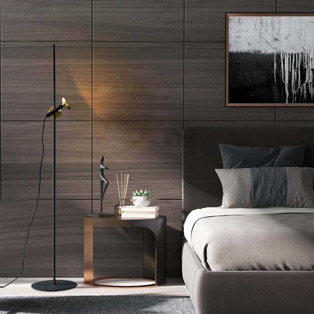 Salgado Modern Minimalist Floor Lamp in a bedroom setting