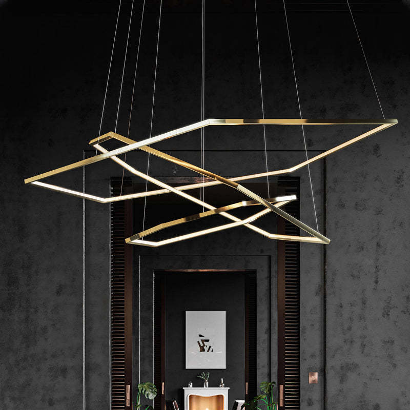 Edge Minimalist Geomatic Metal Pendant Light in a modern interior