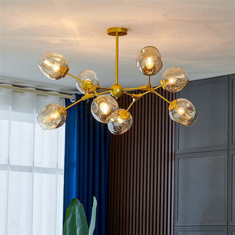 Valentina Modern Bubble Pendant Light illuminating a modern room