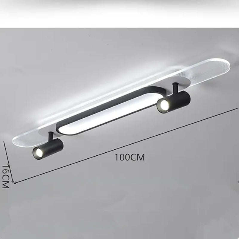 Haney Modern Rectangular LED Metal Acrylic Ceiling Light