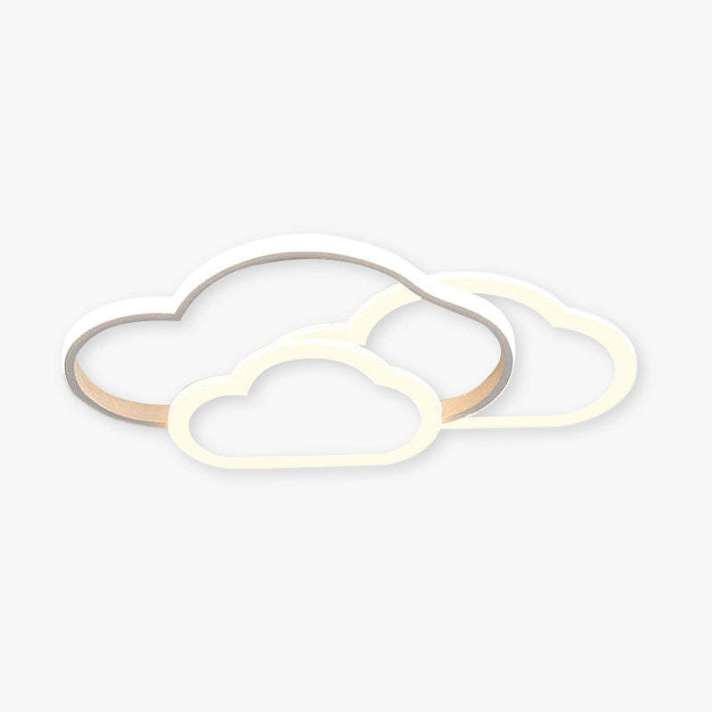 Quinn Modern Ceiling Light - Hollow Cloud Shape - White Finish