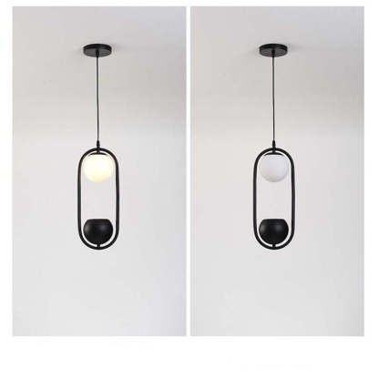 Las Sola Plant Pot Ball Pendant Light: On and Off