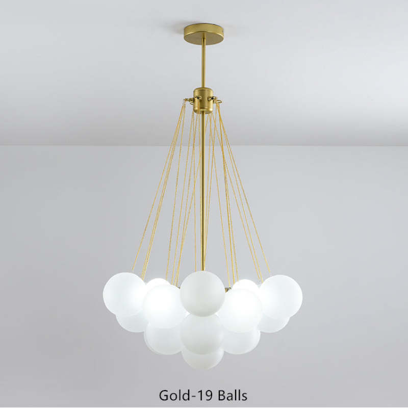 Gold Valentina 19-ball glass pendant light. Valentina Glass Globe Pendant Light Bubble