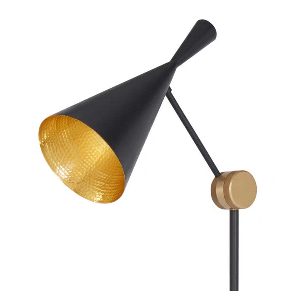Black Carins Floor Lamp with Gold Interior Shade