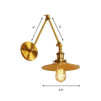Brass Alessio adjustable wall lamp with dimensions