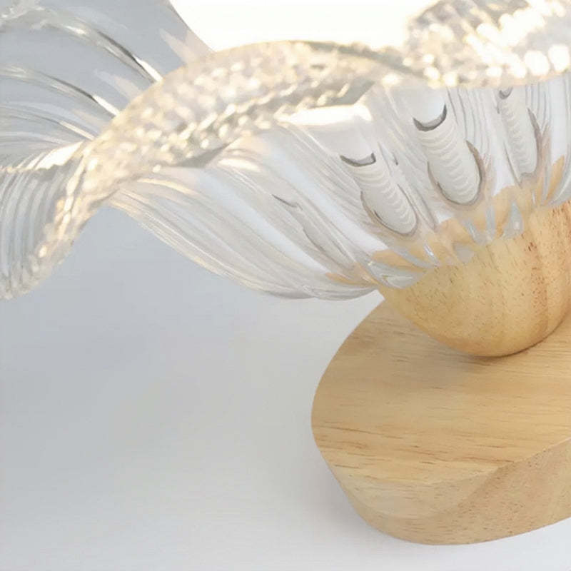 Sanna Nordic ceiling light, close-up of glass and wood