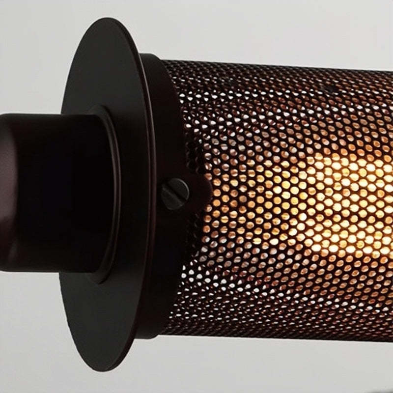 Close-up Sanna Industrial Pendant Light, rust metal detail
